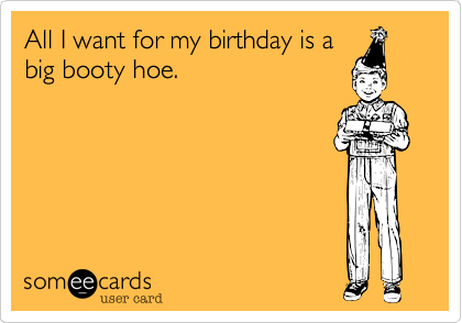 All I want for my birthday is a
big booty hoe.