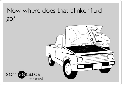 Now where does that blinker fluid go?