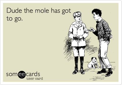 Dude the mole has gotto go.