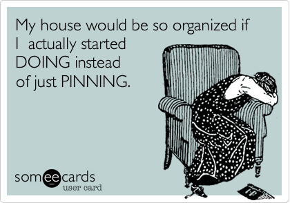 My house would be so organized if I  actually startedDOING insteadof just PINNING.
