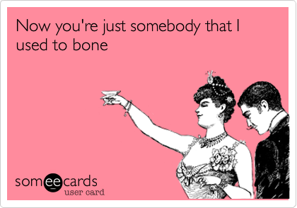 Now you're just somebody that I used to bone