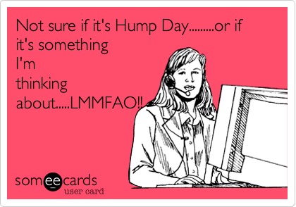 Not sure if it's Hump Day.........or if it's something
I'm
thinking
about.....LMMFAO!!