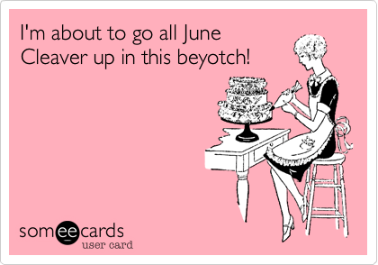 I'm about to go all JuneCleaver up in this beyotch!