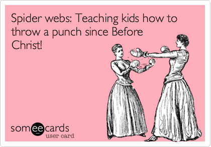 Spider webs: Teaching kids how to throw a punch since BeforeChrist!