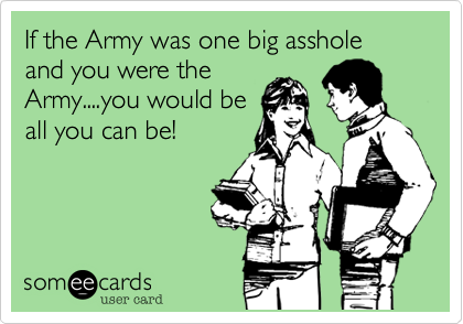 If the Army was one big asshole
and you were the
Army....you would be
all you can be! 
