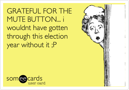 GRATEFUL FOR THE
MUTE BUTTON... i 
wouldnt have gotten 
through this election
year without it ;P