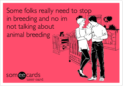 Some folks really need to stop 
in breeding and no im 
not talking about 
animal breeding