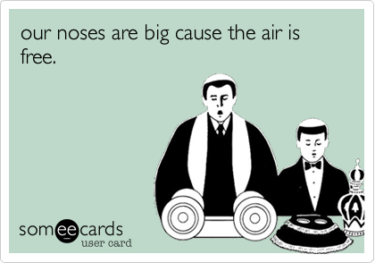 our noses are big cause the air is free.