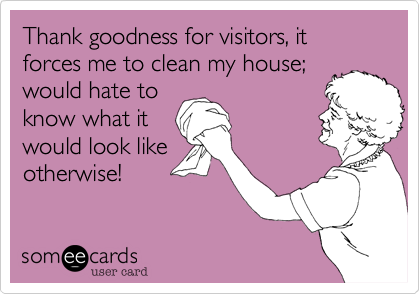 Thank goodness for visitors, it forces me to clean my house;
would hate to
know what it
would look like
otherwise!