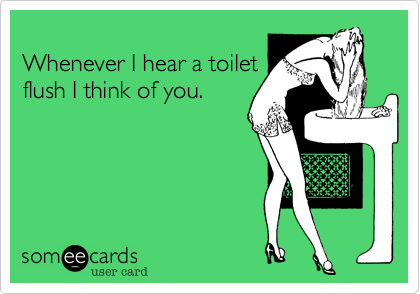 Whenever I hear a toiletflush I think of you.