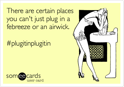 There are certain places
you can't just plug in a
febreeze or an airwick. 

#plugitinplugitin
