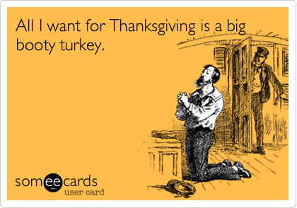 All I want for Thanksgiving is a big booty turkey. 