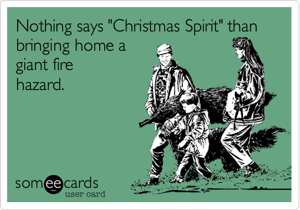 Nothing says "Christmas Spirit" than bringing home a
giant fire
hazard.