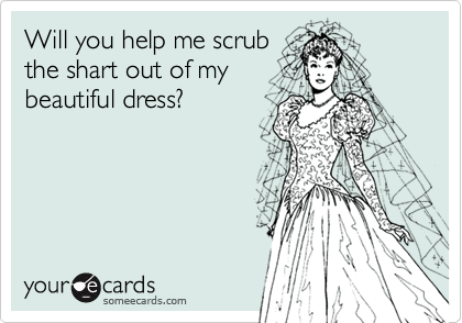 Will you help me scrub
the shart out of my
beautiful dress?