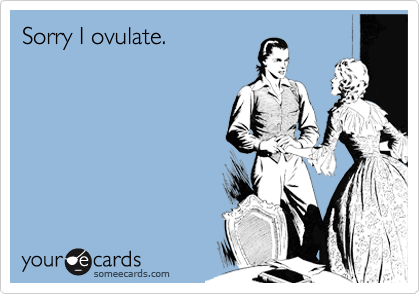 Sorry I ovulate.