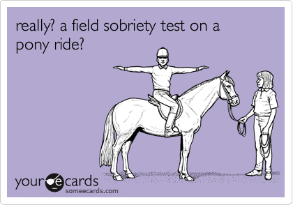really? a field sobriety test on a pony ride?