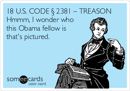 18 U.S. CODE § 2381 – TREASON
Hmmm, I wonder who
this Obama fellow is
that's pictured. 