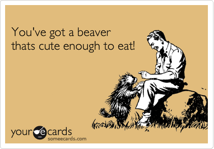 
You've got a beaver 
thats cute enough to eat!
