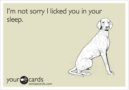 I'm not sorry I licked you in your sleep.