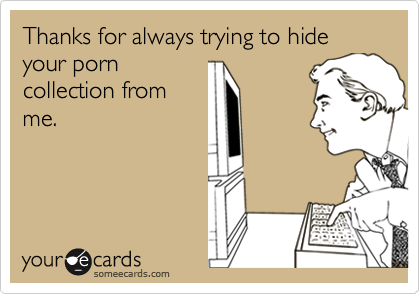 Thanks for always trying to hide your porncollection fromme.