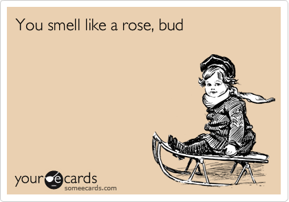 You smell like a rose, bud