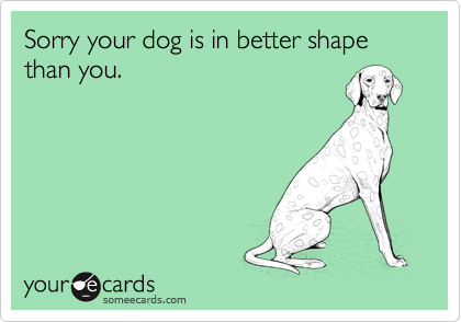 Sorry your dog is in better shape than you.