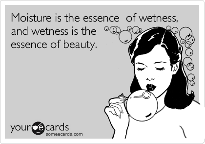Moisture is the essence  of wetness, and wetness is the
essence of beauty.