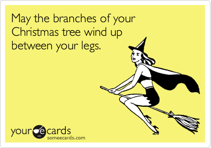 May the branches of your Christmas tree wind upbetween your legs.
