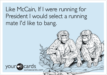 Like McCain, If I were running for President I would select a running mate I'd like to bang.