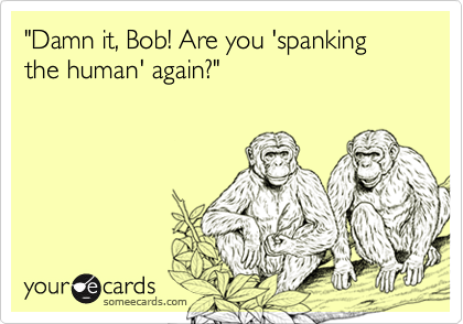 "Damn it, Bob! Are you 'spanking the human' again?"