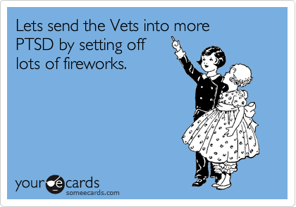 Lets send the Vets into more
PTSD by setting off
lots of fireworks. 