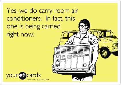 Yes, we do carry room air
conditioners.  In fact, this
one is being carried
right now.