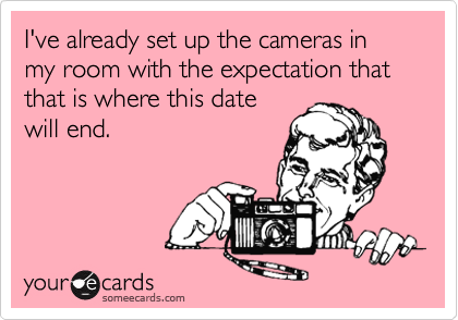 I've already set up the cameras in my room with the expectation that that is where this date
will end.