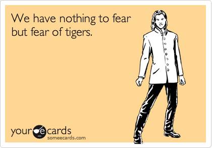 We have nothing to fear
but fear of tigers.