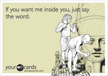 If you want me inside you, just say the word.