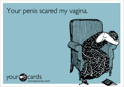 Your penis scared my vagina.