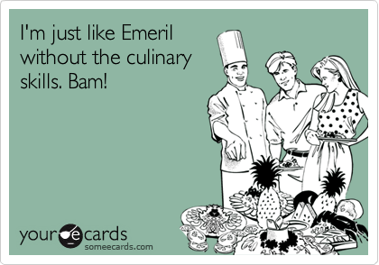 I'm just like Emeril
without the culinary
skills. Bam!