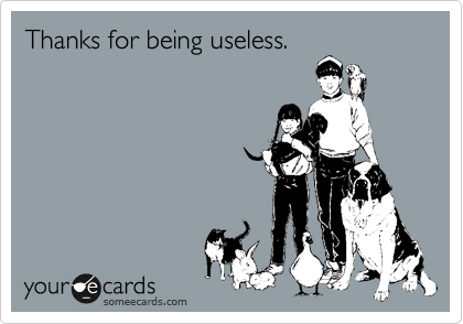 Thanks for being useless.