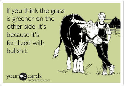 If You Think The Grass Is Greener On The Other Side It S Because