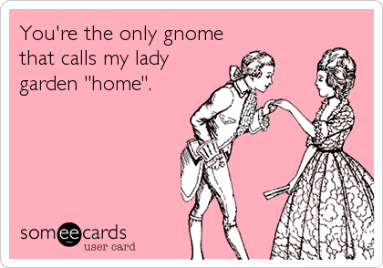 You're the only gnome
that calls my lady
garden "home".
