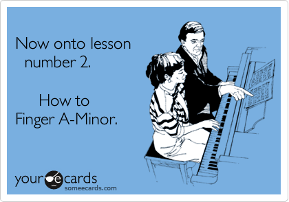 
Now onto lesson
  number 2.

Fingering A-Minor. 