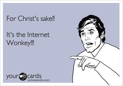 
For Christ's sake!!

It's the Internet
Wonkey!!!