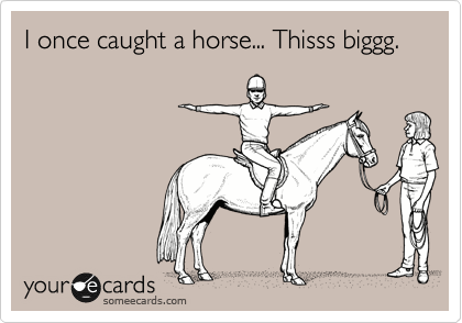 I once caught a horse... Thisss biggg.
