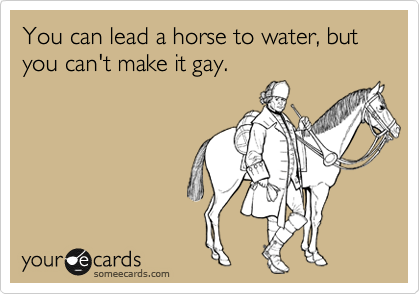 You can lead a horse to water, but you can't make it gay.