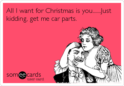 All I want for Christmas is you.......Just
kidding, get me car parts.