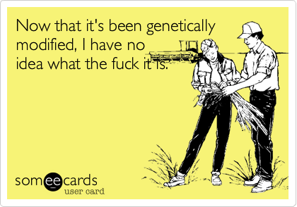 Now that it's been genetically
modified, I have no
idea what the fuck it is.  
