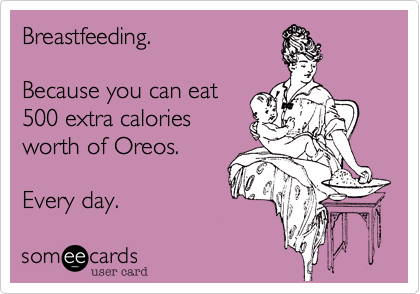 Breastfeeding.

Because you can eat
500 extra calories
worth of Oreos.

Every day.