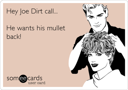 Hey Joe Dirt call... 

He wants his mullet
back!