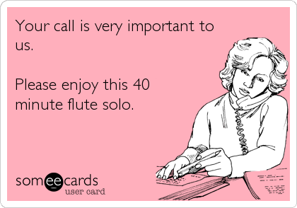 Your call is very important to
us.

Please enjoy this 40
minute flute solo.