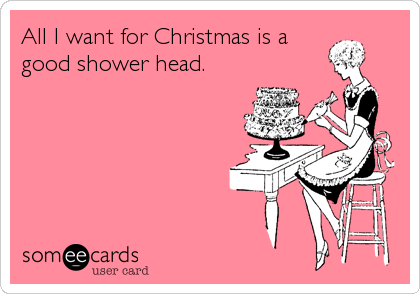 All I want for Christmas is a
good shower head.